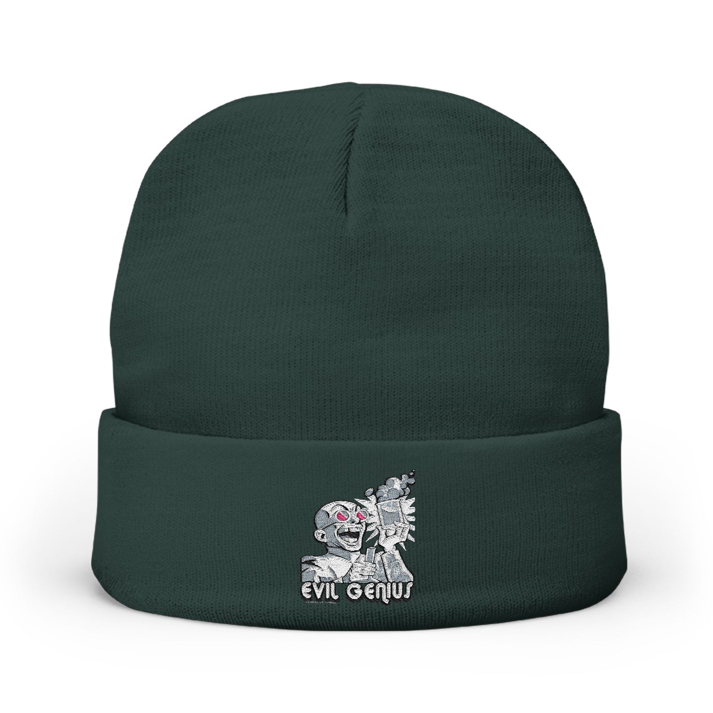 Evil Genius Embroidered Knit Beanie