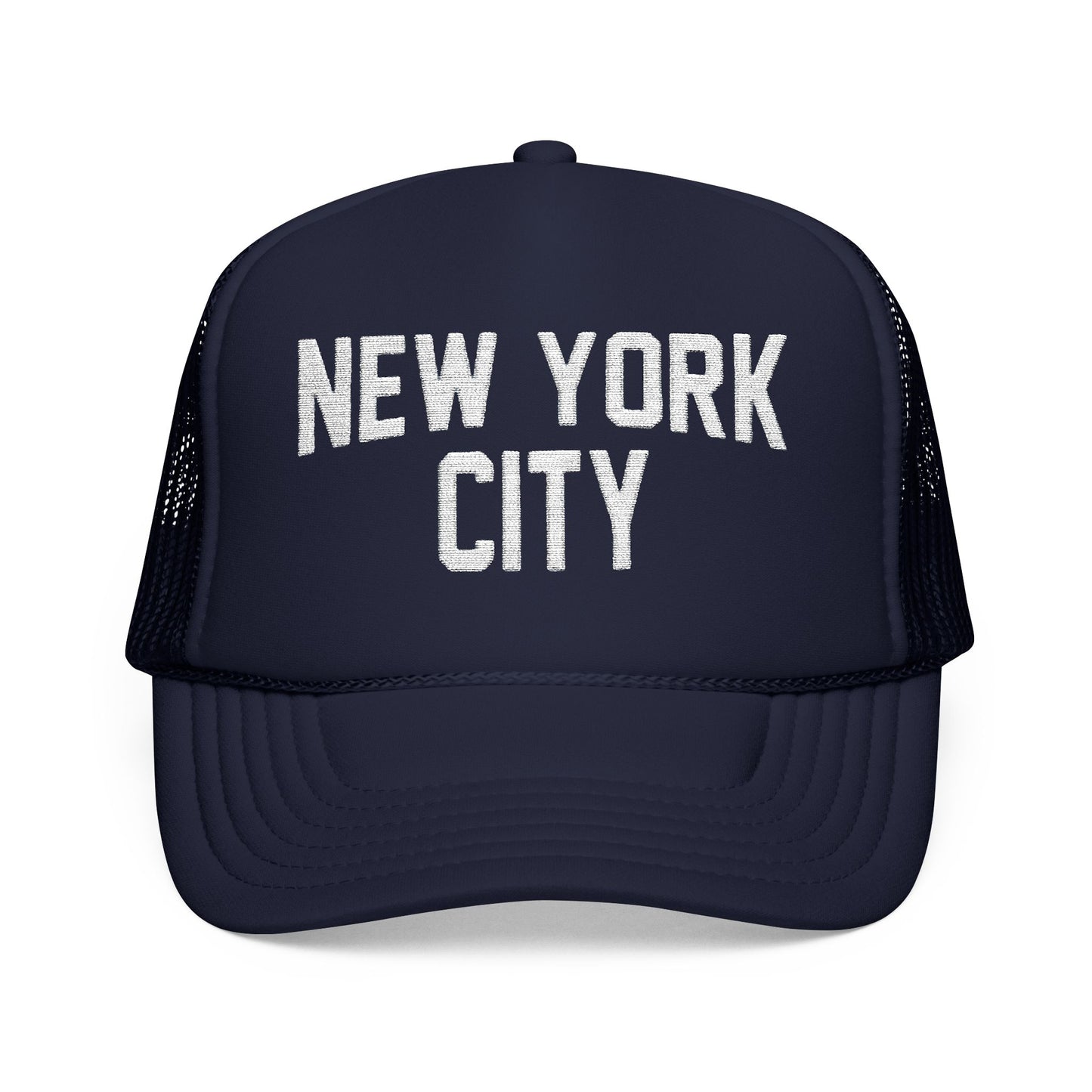 New York City Embroidered Trucker Cap (Unisex) Black & Navy
