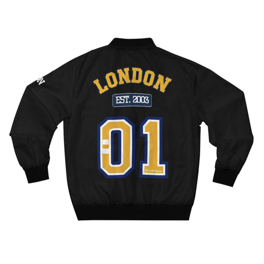 London Varsity Bomber Jacket - Collegiate Men's Jacket (Black)