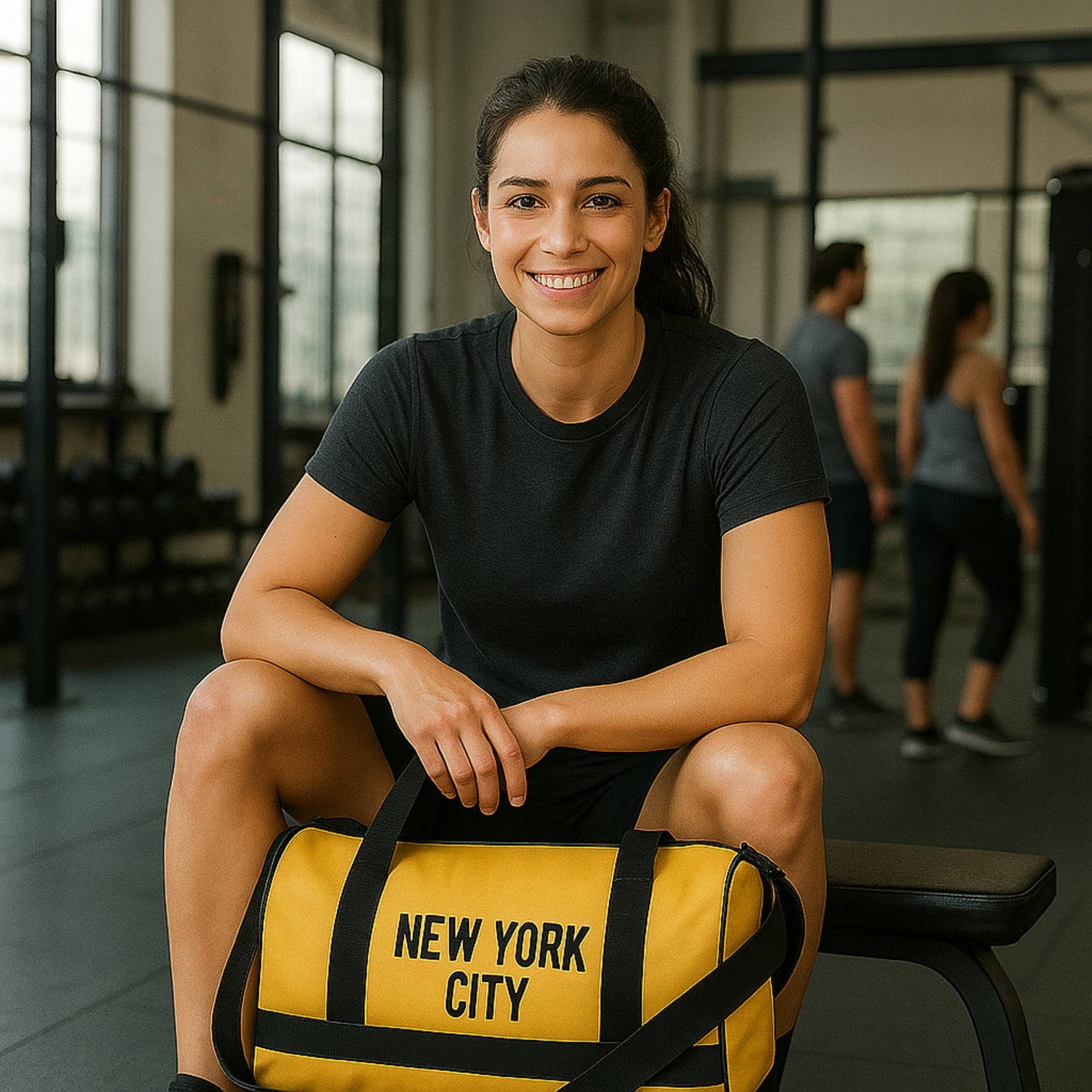 New York City Duffel Gym Bag - Gold / Black