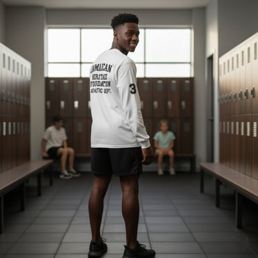 Jamaican Heritage Men’s Long Sleeve Shirt (White)