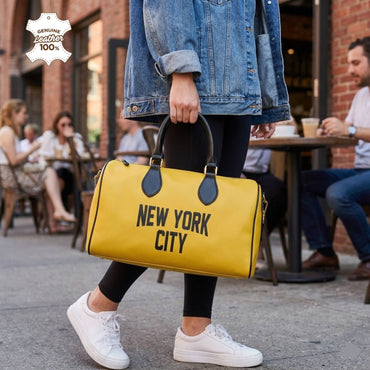 New York City Leather Duffle Bag