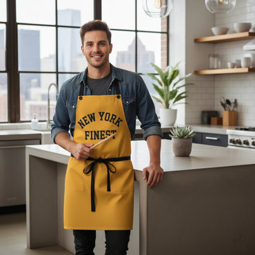 New York Finest Apron - Yellow & Black