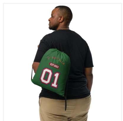 Chinchilla Varsity Drawstring Bag (Green)