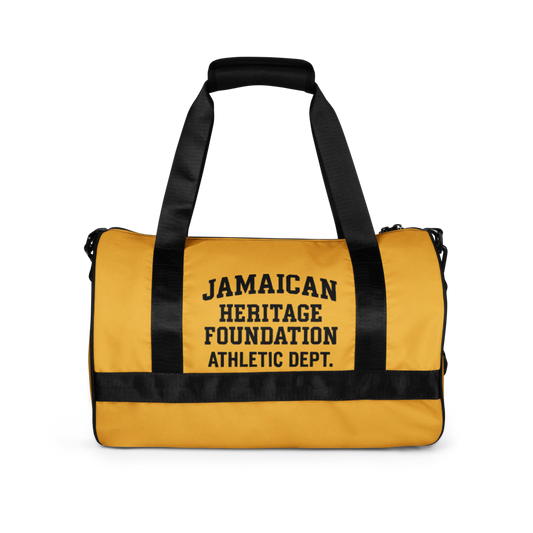 Jamaican Heritage Sporty Duffel Bag (Black & Gold)