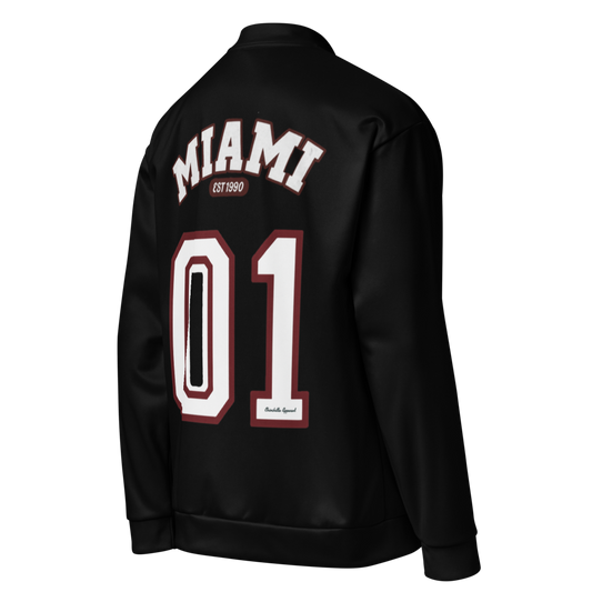 Miami Varsity Unisex Bomber Jacket (Black)