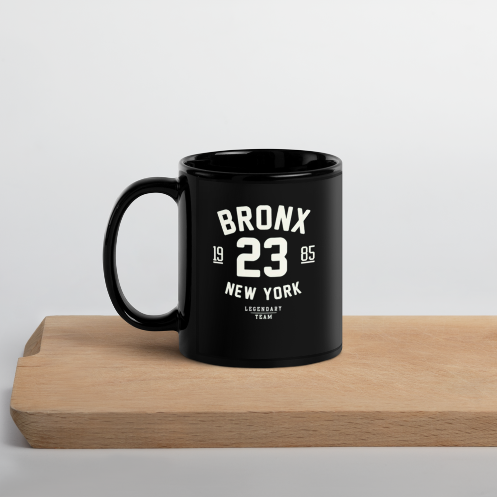 Bronx NY Black Glossy Mug