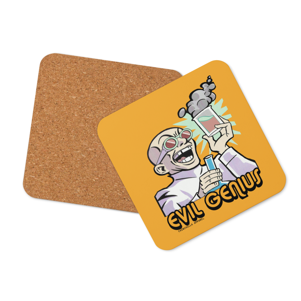 Evil Genius Cork-Back Coaster