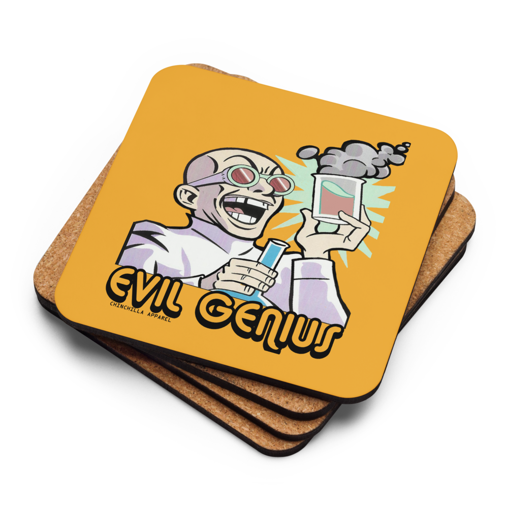 Evil Genius Cork-Back Coaster
