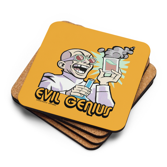 Evil Genius Cork-Back Coaster