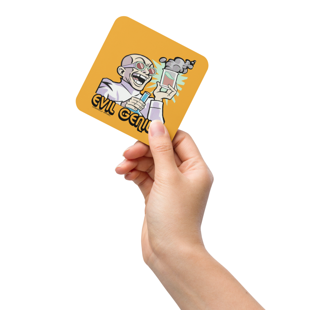 Evil Genius Cork-Back Coaster