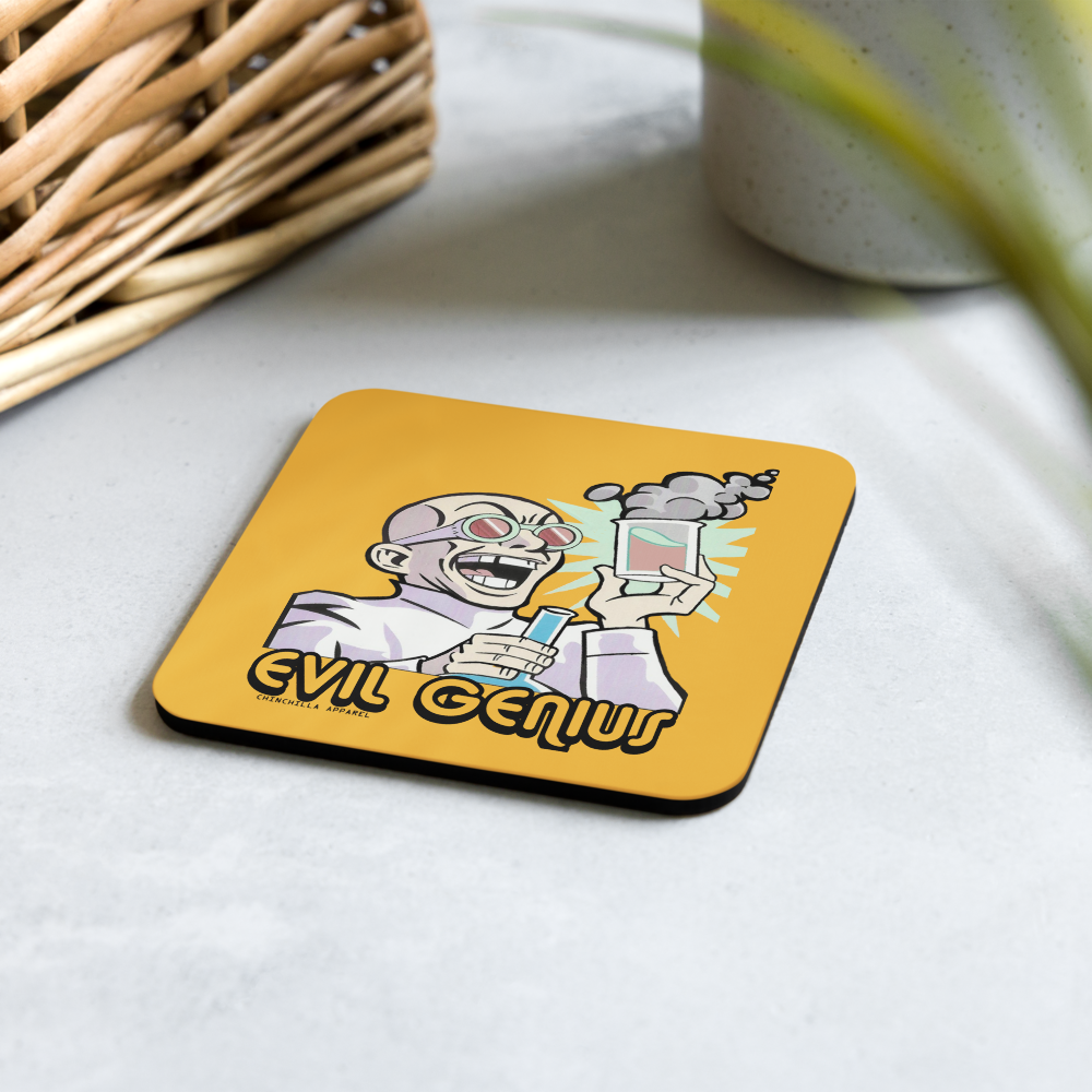 Evil Genius Cork-Back Coaster