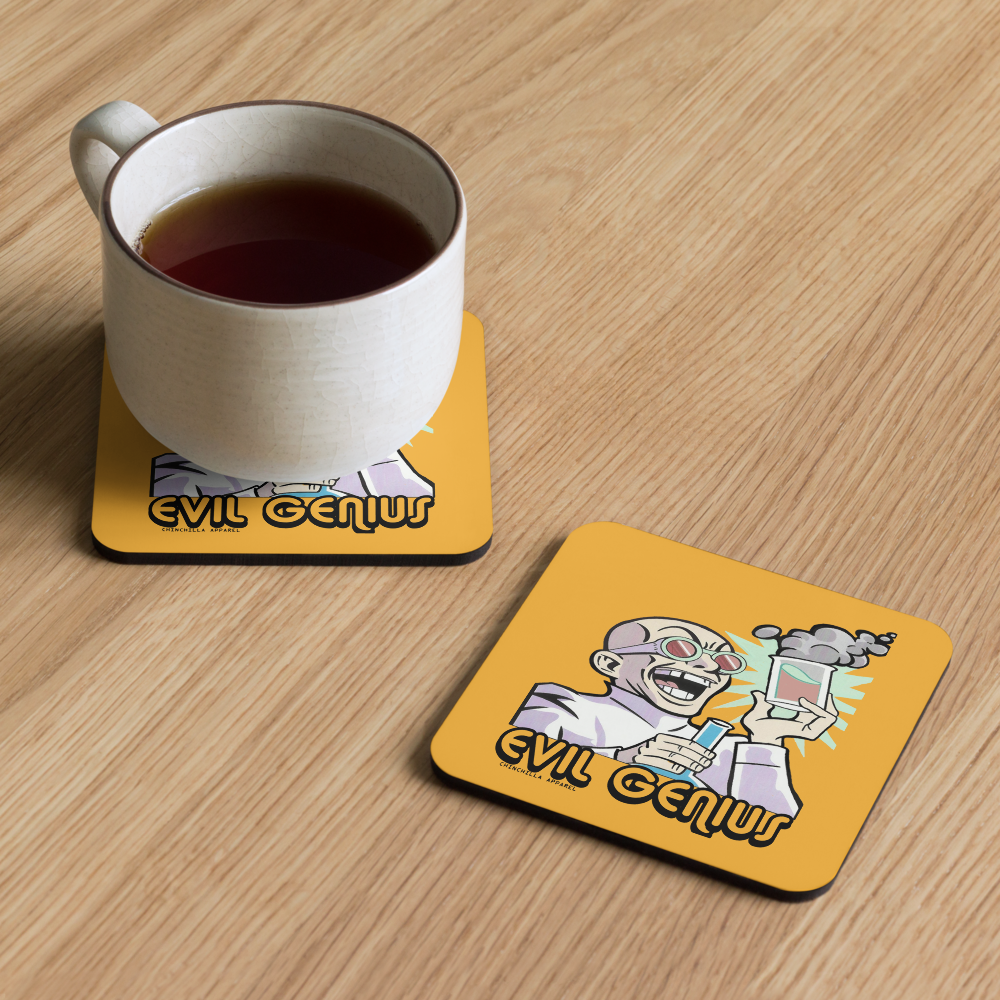Evil Genius Cork-Back Coaster