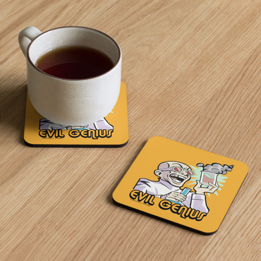 Evil Genius Cork-Back Coaster