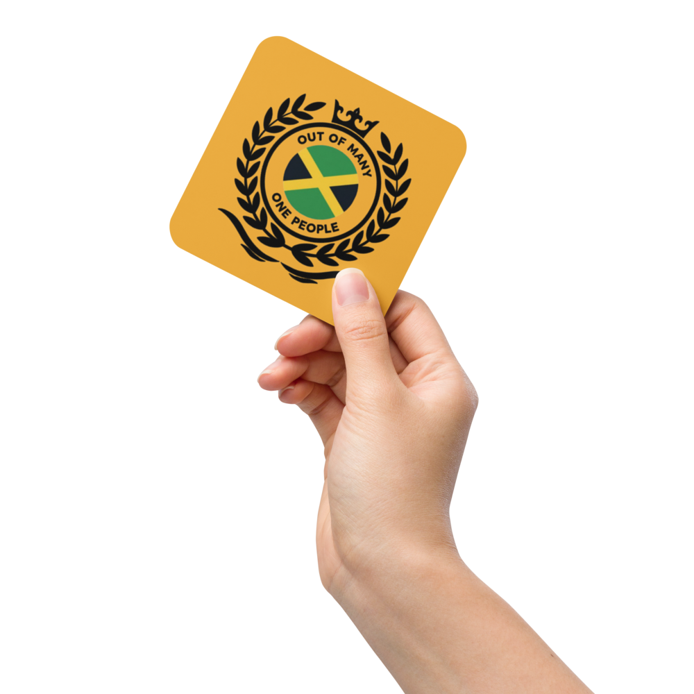 Jamaican Emblem Cork-Back Coaster