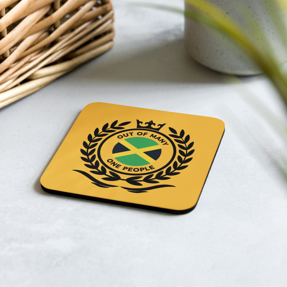 Jamaican Emblem Cork-Back Coaster
