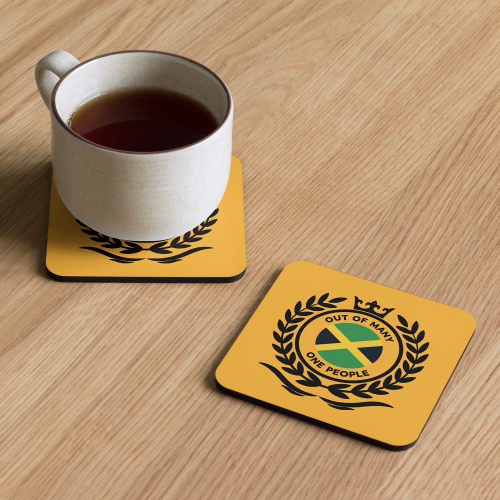 Jamaican Emblem Cork-Back Coaster