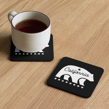 California Bear Mascot Cork-Back Coaster
