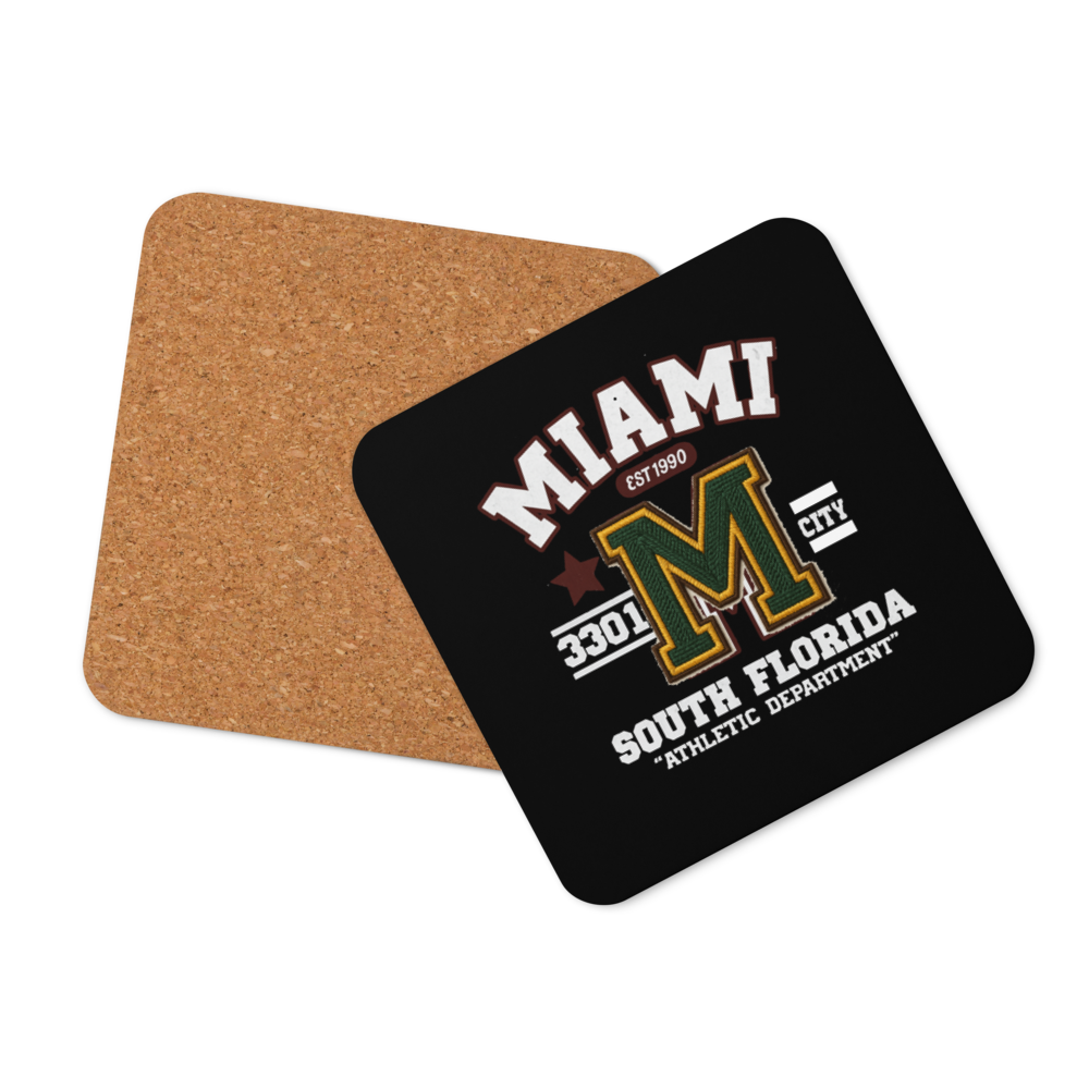 Miami Varsity Cork-Back Coaster