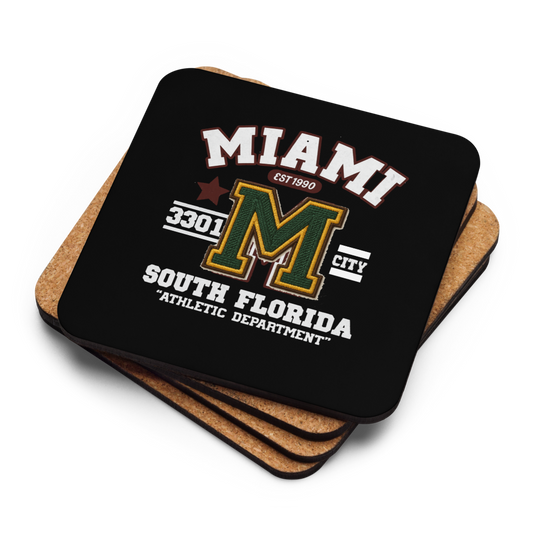 Miami Varsity Cork-Back Coaster