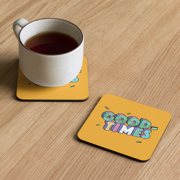 Good Times Cork-Back Coaster (Gold)