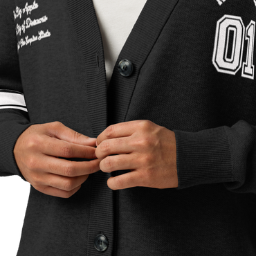 New York Varsity Knitted Cardigan (Black & White)