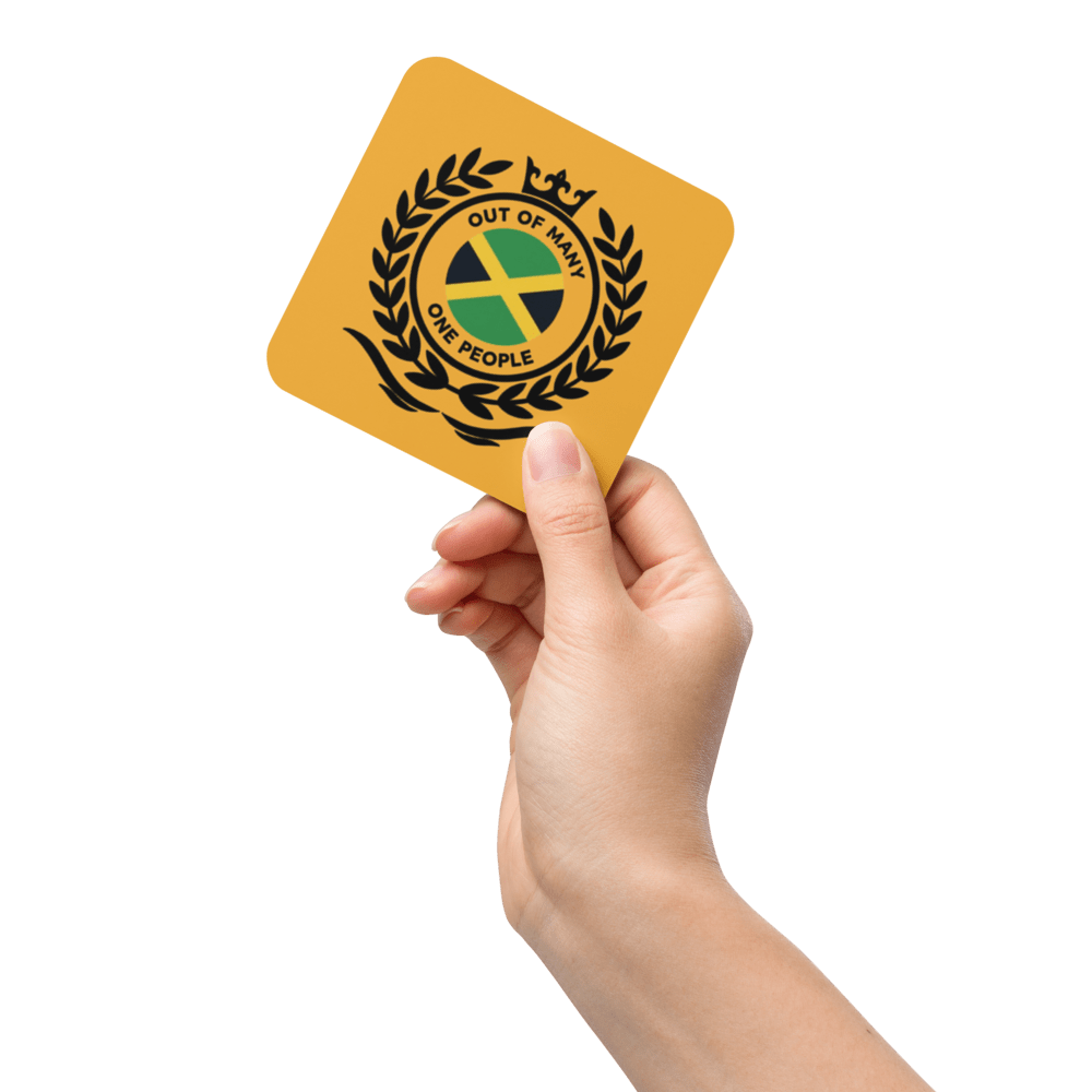 Jamaican Emblem Cork-Back Coaster - Chinchilla Choons