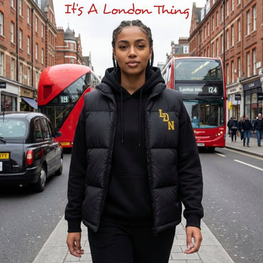 London (LDN) Black Unisex Gilet - Chinchilla Choons