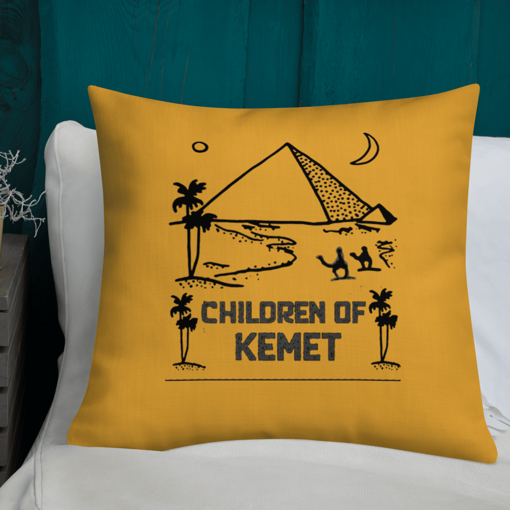 Children Of Kemet Premium Pillow (Yellow/Black) - Chinchilla Choons