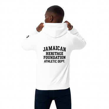 Jamaican Heritage Unisex Raglan Hoodie (White) - Chinchilla Choons