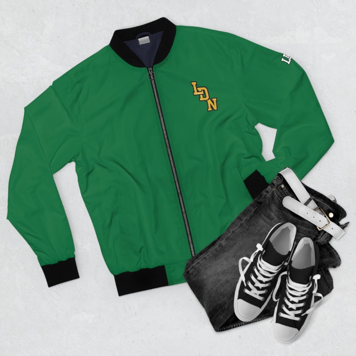 London Varsity Bomber Jacket — (Collegiate Green) - Chinchilla Choons