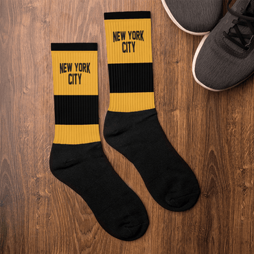 New York City Unisex Socks (Black / Gold) - Chinchilla Choons