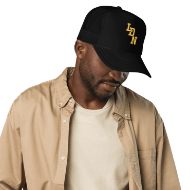 London (LDN) Trucker Cap — Vintage Varsity Cap - Chinchilla Choons