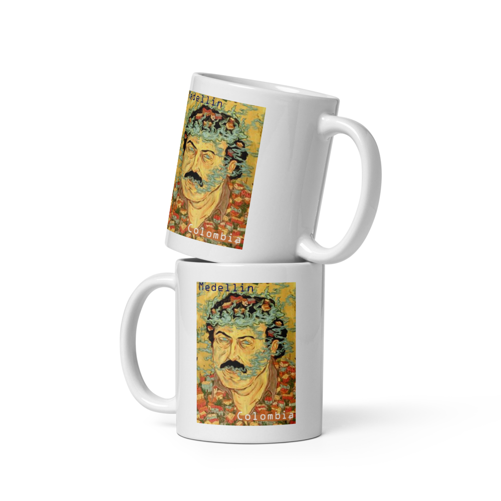 Pablo Escobar Medellin Colombia White Glossy Mug