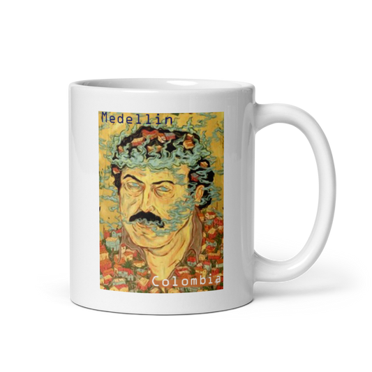 Pablo Escobar Medellin Colombia White Glossy Mug