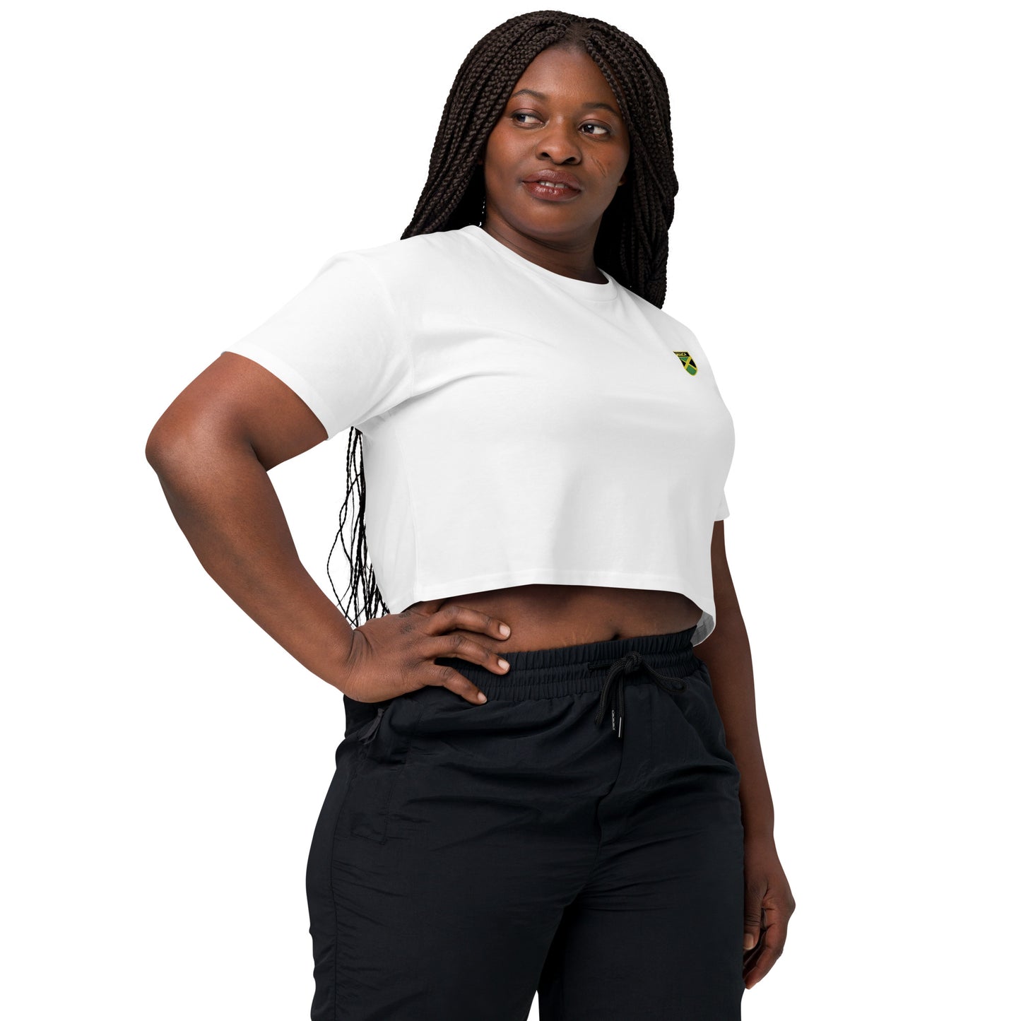 Jamaican Heritage Women’s Crop Top (White)