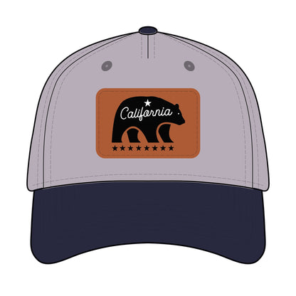 California Bear Mascot Leather Patch Baseball Cap – Vintage Outdoor Hat