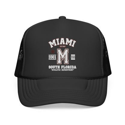 Miami Varsity Trucker Cap — South Florida Retro Mesh Hat