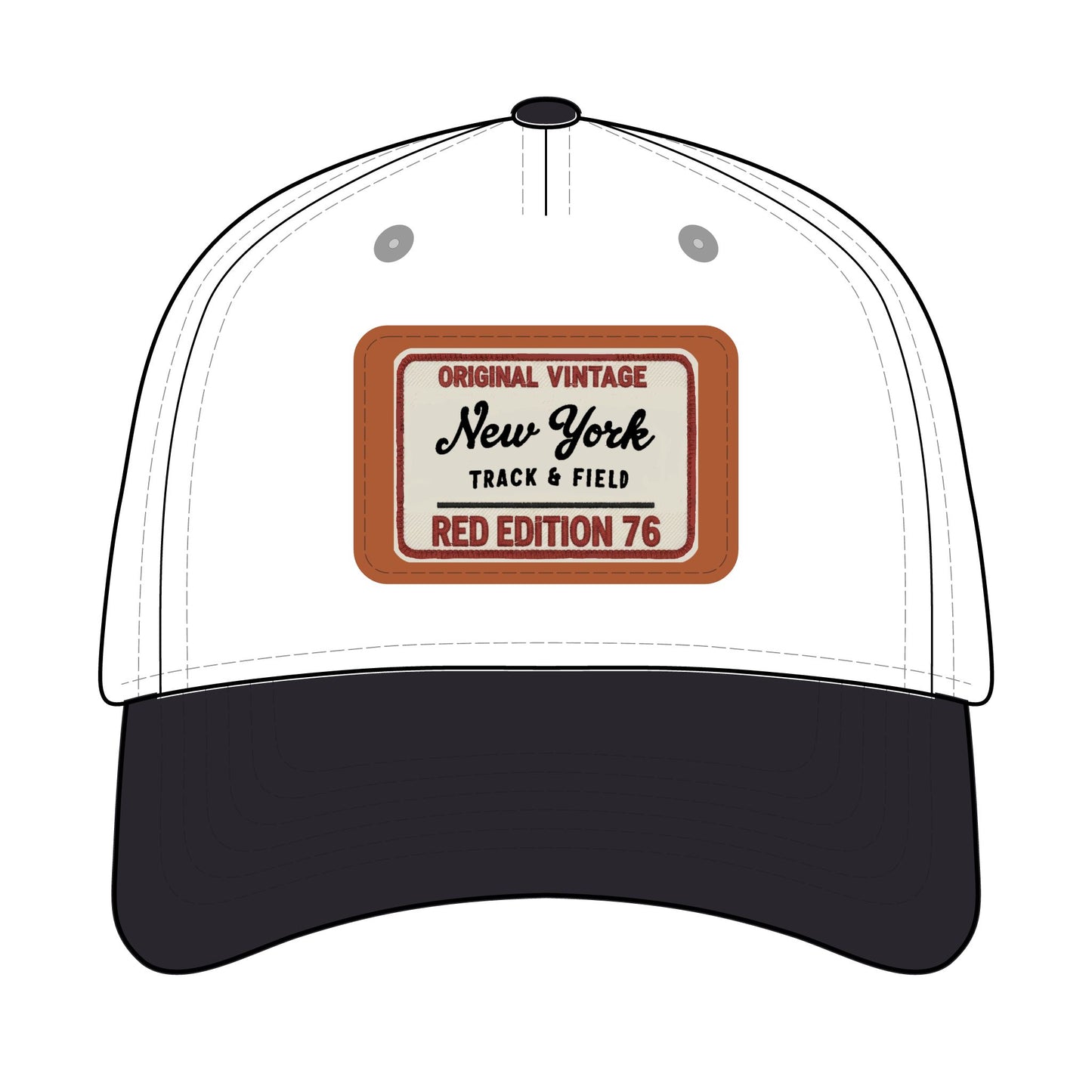 Vintage New York Leather Patch Baseball Cap