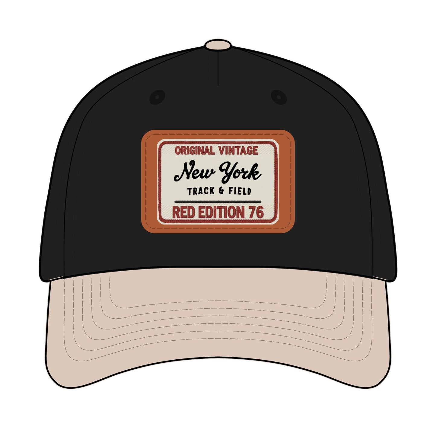 Vintage New York Leather Patch Baseball Cap