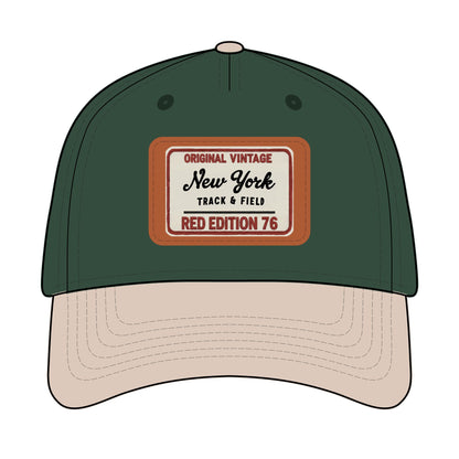 Vintage New York Leather Patch Baseball Cap