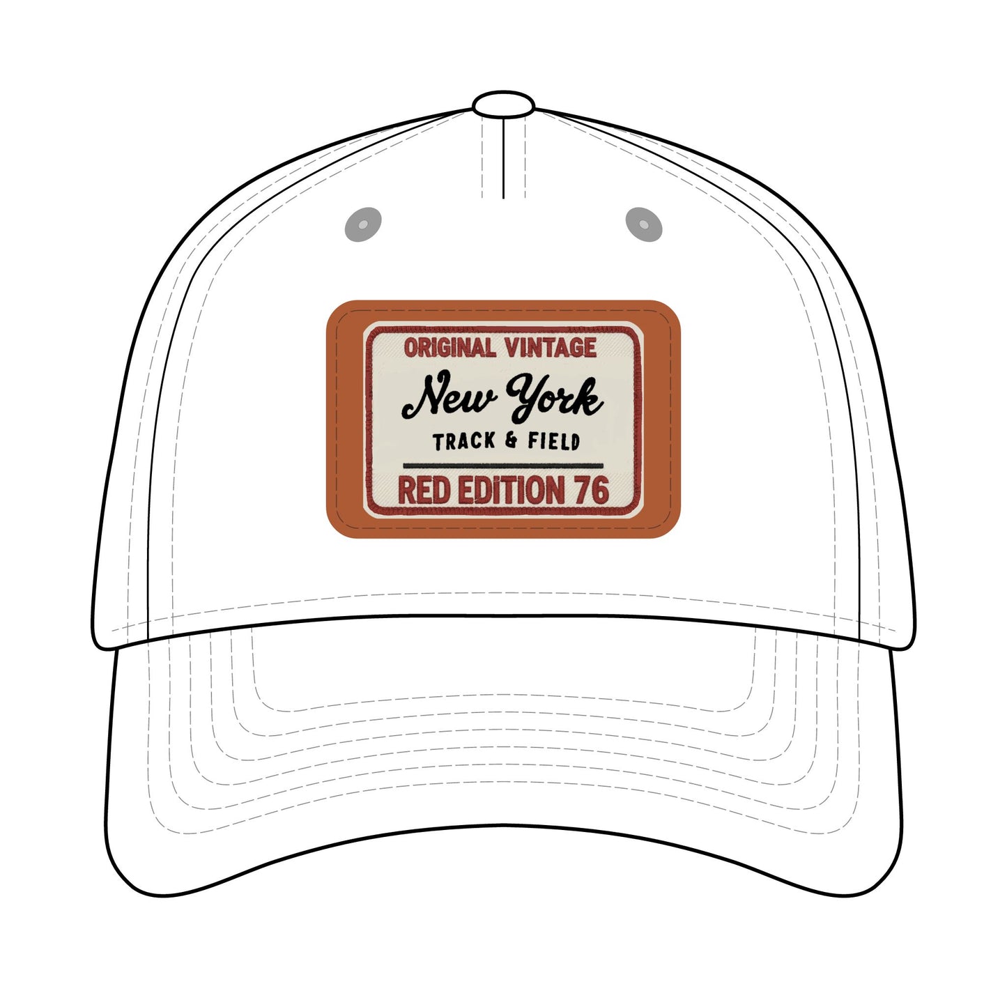 Vintage New York Leather Patch Baseball Cap