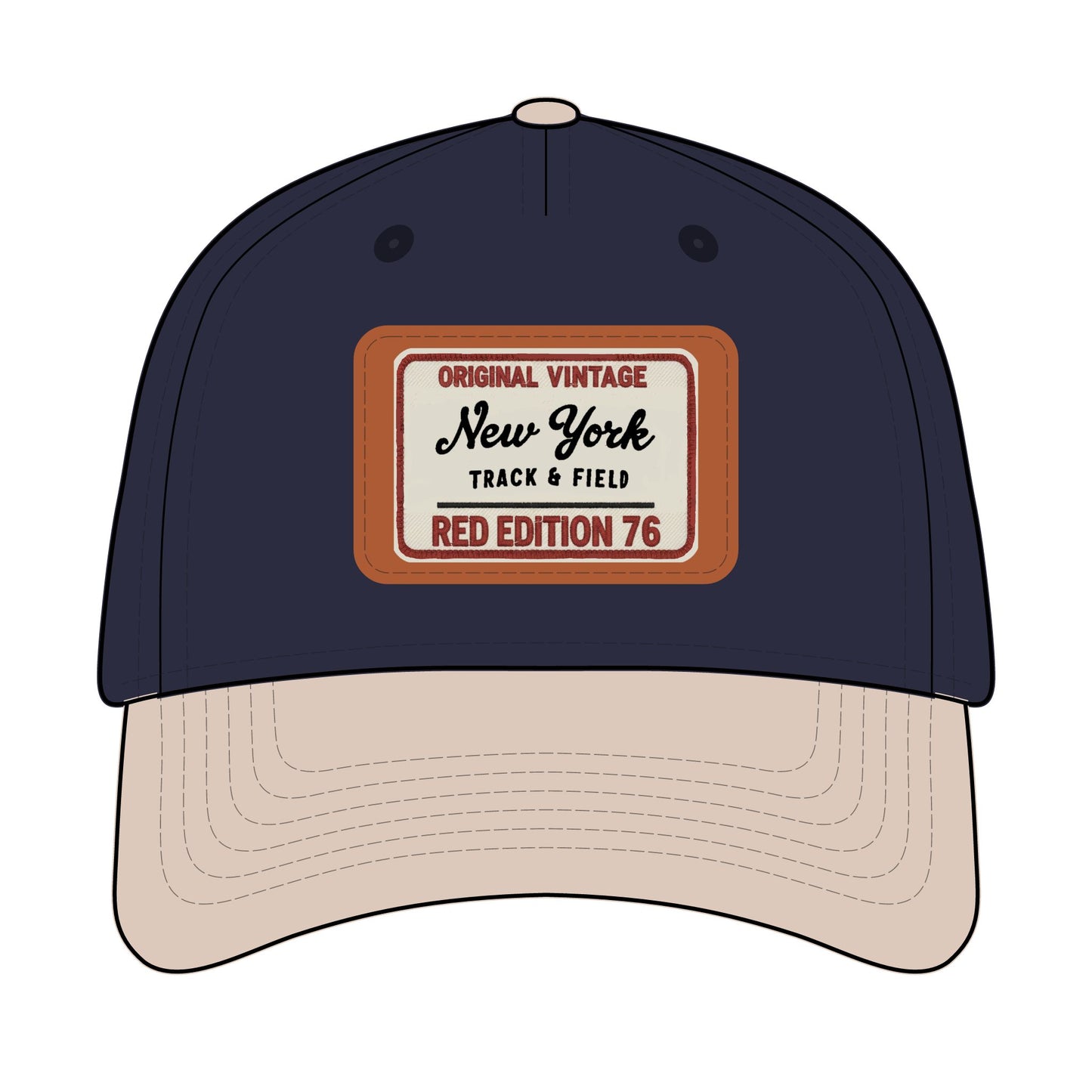 Vintage New York Leather Patch Baseball Cap