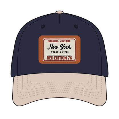 Vintage New York Leather Patch Baseball Cap