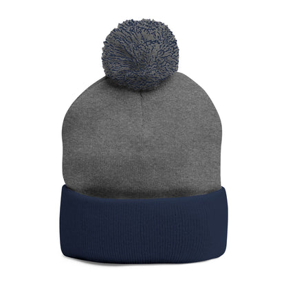 London (LDN) Embroidered Pom-Pom Beanie — Knit Cap