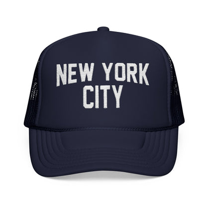 New York City Embroidered Trucker Cap (Unisex) Black & Navy