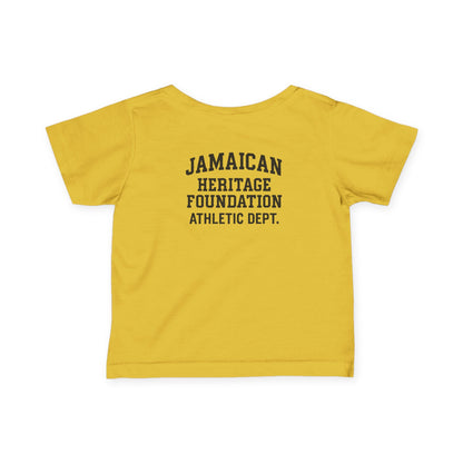 Yellow t-shirt with text on the back on a white background