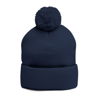 London (LDN) Embroidered Pom-Pom Beanie — Knit Cap