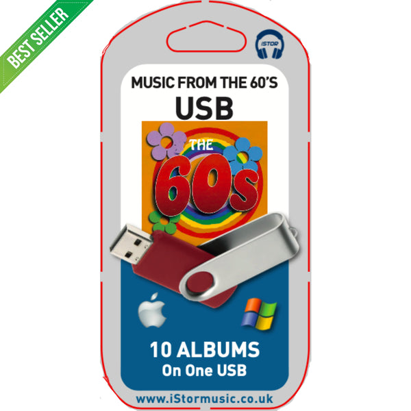 60s music USB drive — plug and play, works in car and smart TV — Chinchilla Choons