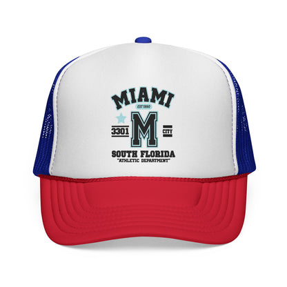 Miami Varsity Trucker Cap — South Florida Retro Mesh Hat